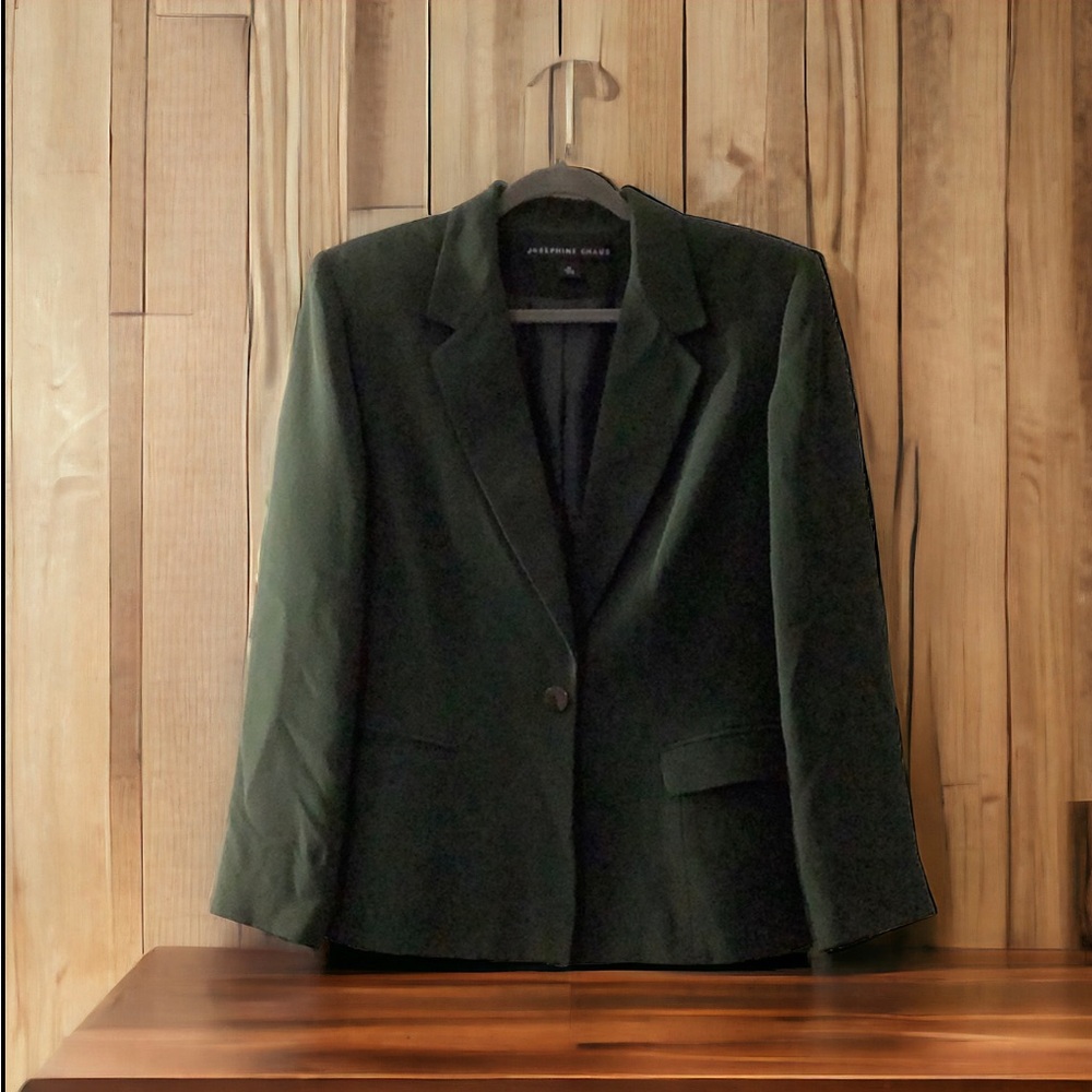 Josephine Chaus Dark Green Silk Blazer